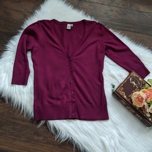 14th & Union plum purple cardigan